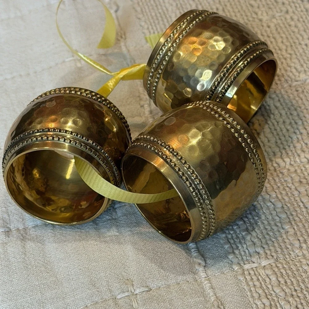Brass‎ napkin rings-Set of 3